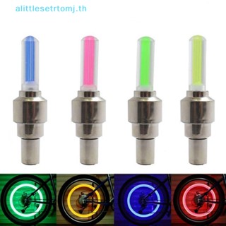 Alittlese ฝาครอบวาล์วไฟฉาย LED สําหรับยางรถยนต์ รถมอเตอร์ไซค์ 2 ชิ้น