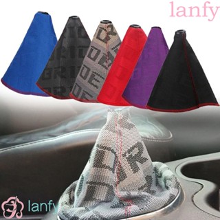 Lanfy JDM ผ้าคลุมลูกบิดคันเกียร์ สีแดง อุปกรณ์เสริม สําหรับรถยนต์