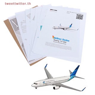 Tweet โมเดลเครื่องบินกระดาษ 3D 1:100 Boeing 737-800 แฮนด์เมด DIY TH