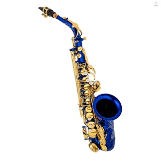 Eb เครื่องดนตรีอัลโตแซกโซโฟนทองเหลือง E Flat Sax 802 Key Type Woodwind พร้อมก้านทําความสะอาด ผ้า ถุงมือ สายคล้อง เบาะ