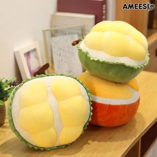 Ameesi หมอนตุ๊กตานุ่ม รูปผลไม้ทุเรียน ทุเรียน สีส้ม ของเล่น สําหรับนักเรียน