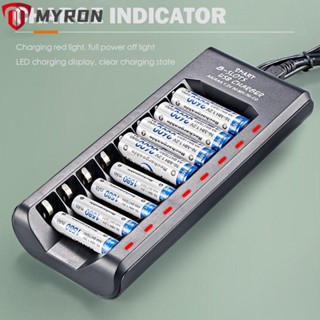 Myron เครื่องชาร์จแบตเตอรี่ ไฟแสดงสถานะ LED สากล ชาร์จเร็ว