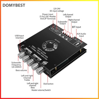 ❤ Domybest ZK-HT21 โมดูลขยายเสียงสเตอริโอบลูทูธ DC15-36V TDA7498E #Q