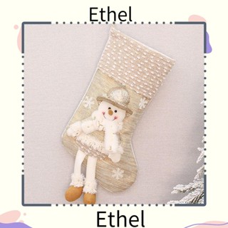 Ethel1 ถุงเท้าคริสต์มาส จี้ตุ๊กตาหิมะ สําหรับตกแต่ง