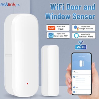 Tuya Smart Wifi Door Sensor Window Sensor Door Magnetic Alarm Detector เซ็นเซอร์แม่เหล็กอิสระทำงานร่วมกับ Alexa Go-ogle Home Linklink