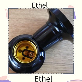 Ethel1 ฐานหลอดไฟ LED พลาสติก โลหะ E27 สีดํา สีขาว สําหรับตกแต่งบ้าน