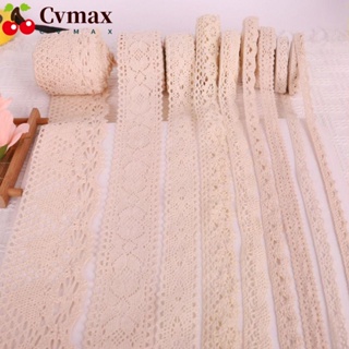 Cvmax ริบบิ้นลูกไม้ ผ้าฝ้าย ถักโครเชต์ สีขาวงาช้าง สไตล์วินเทจ DIY