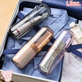 Lilac 2 in 1 ถ้วยพลาสติกใส แบบพกพา สําหรับใส่แปรงสีฟัน