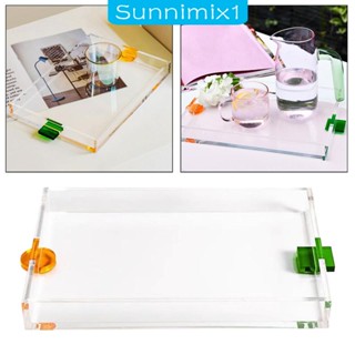 [Sunnimix1] ถาดเสิร์ฟกาแฟอะคริลิค ทรงสี่เหลี่ยมผืนผ้า อเนกประสงค์ ทําความสะอาดง่าย สําหรับห้องนั่งเล่น ห้องน้ํา โต๊ะทํางาน