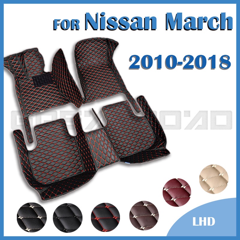 พรมปูพื้นรถยนต์ RHD อุปกรณ์เสริม สําหรับ Nissan March 2010 2011 2012 2013 2014 2015 2016 2017 2018