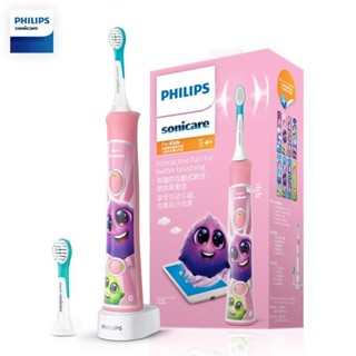 Philips Sonicare HX6322 HX6352 แปรงสีฟันไฟฟ้าอัจฉริยะ แบบชาร์จไฟได้ เชื่อมต่อบลูทูธ APP สําหรับเด็ก