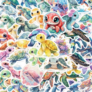 ❉ สติกเกอร์ Q Turtle Series 02 สําหรับตกแต่ง ❉ สติกเกอร์แฟชั่น กันน้ํา DIY 50 ชิ้น/เซต