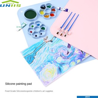 Uniis แผ่นแสตมป์ซิลิโคน ไม่ติดผิว ทนทาน สําหรับวาดภาพระบายสีน้ํา