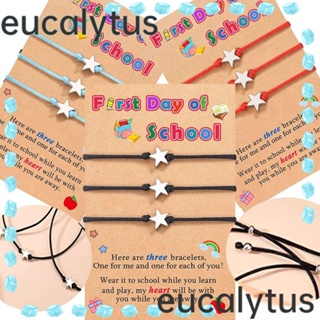 Eucalytus1 สร้อยข้อมือเชือกทอ นําโชค สีดํา เครื่องประดับ ของขวัญ สําหรับเด็กผู้ชาย ผู้หญิง