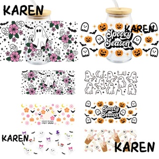 Karen สติกเกอร์ติดขวดแก้ว ลายผี กันน้ํา ทนความร้อนสูง DIY