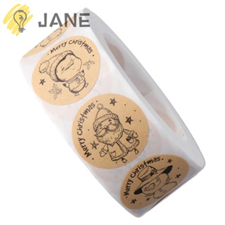 Jane สติกเกอร์ ลายคริสต์มาส แฮนด์เมด 500 ชิ้น ต่อม้วน