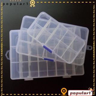 Popular กล่องพลาสติก ทรงสี่เหลี่ยมผืนผ้า ปรับได้ สําหรับใส่เครื่องประดับ