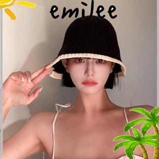 EMILEE หมวกบักเก็ต ผ้าถัก แบบพับได้ ระบายอากาศ สไตล์ฮิปฮอป