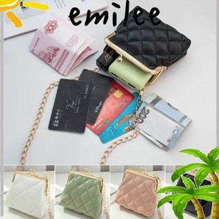 EMILEE กระเป๋าสะพายไหล่ หนัง PU แต่งสายโซ่คล้อง ใส่โทรศัพท์มือถือได้