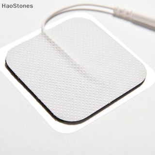 Haostones แผ่นอิเล็กโทรดนวด มีกาวในตัว ใช้ซ้ําได้ สําหรับเครื่องจักร Tens 10 ชิ้น