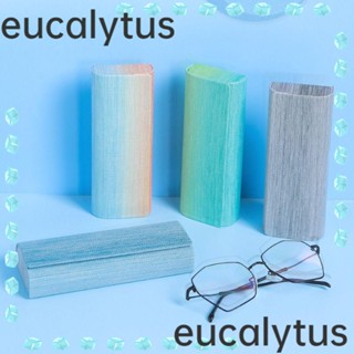 Eucalytus1 กล่องใส่แว่นตา โลหะ หนัง PU สีรุ้ง แบบพกพา สําหรับผู้หญิง