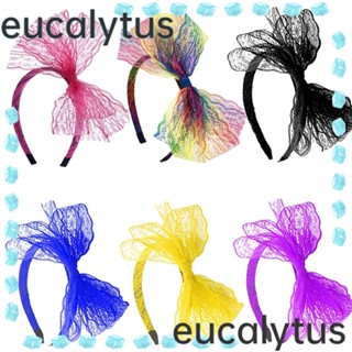 Eucalytus1 ที่คาดผม ประดับโบว์ แต่งลูกไม้ ขนาดใหญ่ เหมาะกับของขวัญ สําหรับผู้ใหญ่ และเด็ก 2 ชิ้น