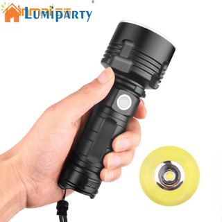 Lumiparty ไฟฉาย LED XHP50 ชาร์จ USB สว่าง กลางแจ้ง