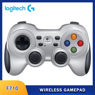 Logitech F710 เกมแพดไร้สาย 2.4 GHz พร้อมตัวควบคุมเกม และตัวรับสัญญาณนาโน USB สั่นคู่ 4 สวิตช์ D-Pad