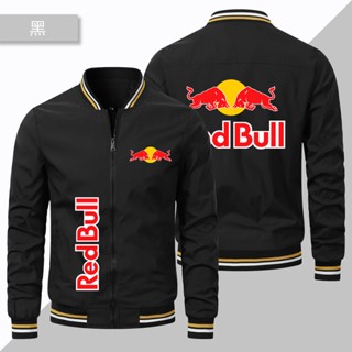 เสื้อแจ็กเก็ตเบสบอล F1 Red Bull Racing Verstappen แบบบาง มีซิป กันลม สําหรับแข่งรถกลางแจ้ง