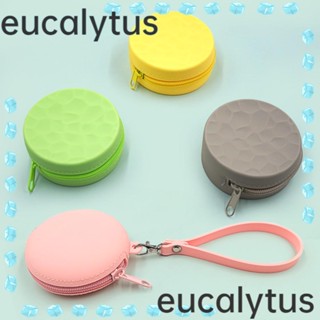 Eucalytus1 กระเป๋าใส่เหรียญ พวงกุญแจ จี้ซิลิโคน ทรงกลม ขนาดเล็ก น่ารัก สําหรับเด็ก