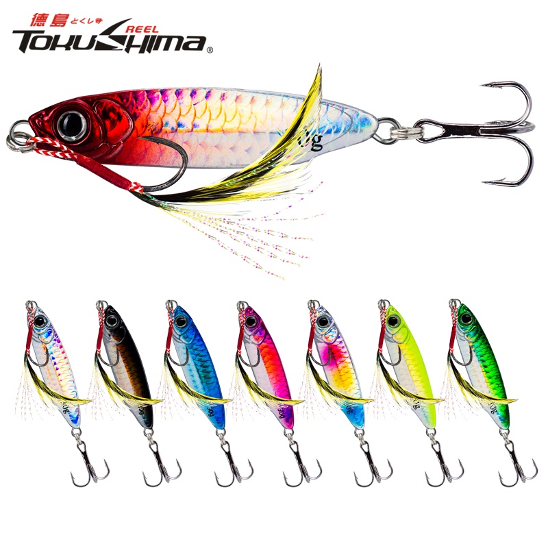 1 PC เหยื ่ อตกปลาโลหะ Jig Heavy Slow Sinking 7g/10g/15g/20g/25g/30g 8 สีเลเซอร ์ Hard เหยื ่ อ Jigging Lure