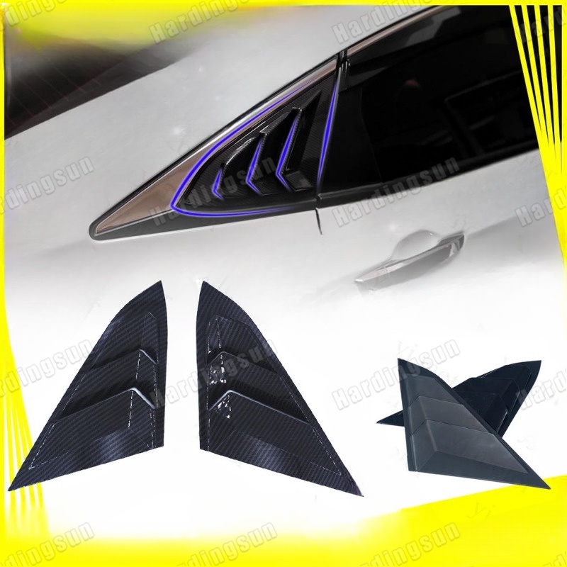 2016 – 2021 Honda Civic Fc ฝาครอบหน้าต่างด้านข้างสามเหลี่ยมด้านหลัง Louvre Gloss Black Matt การออกแบบคาร์บอนไฟเบอร์สีดํา ราคา ถูกที่สุด ดีลบีเคเค