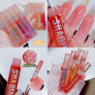 Hot Sale #4 pieces gift box set ~ water light *** lip gloss lip oil transparent glass lip moisturizing student lipstick overlay 8cc