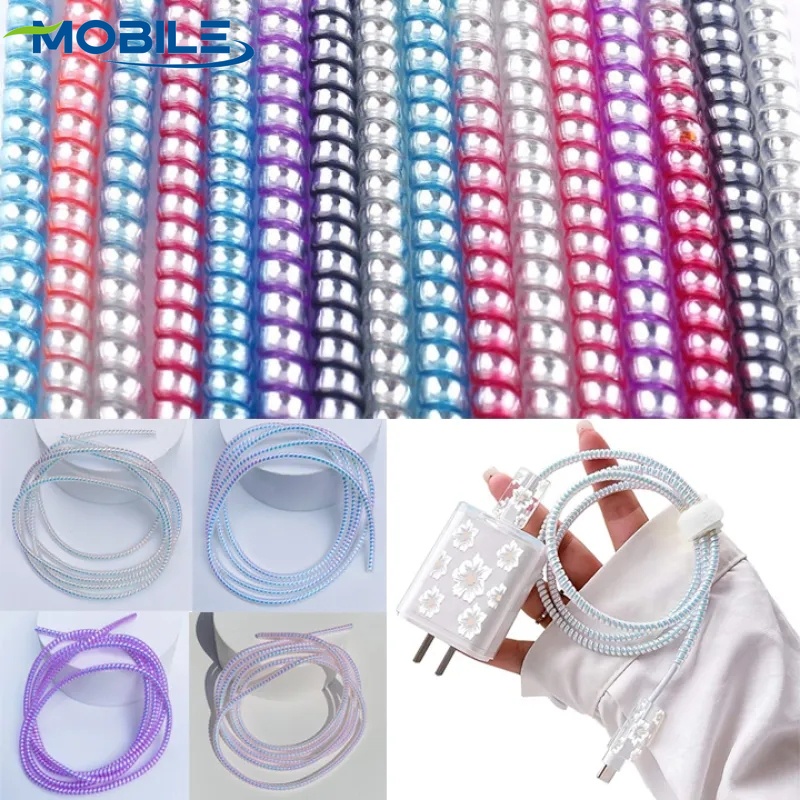 1.4m สายชาร์จ USB ป้องกัน / สายชาร์จป้องกัน / สายหูฟังเชือกบิด / สายชาร์จบิด