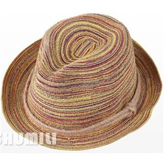 (JQBX) หมวกกันแดด ลายทาง สีรุ้ง สไตล์โบฮีเมียน แฟชั่นฤดูร้อน สําหรับผู้หญิง