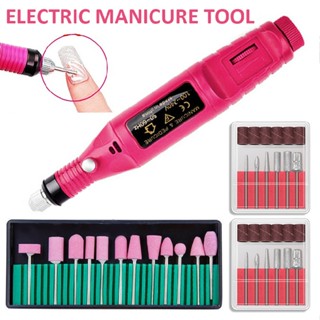 1 set Electric Nail Drill Bits 12 File Tool Set Acrylic Art Manicure Pen Machine