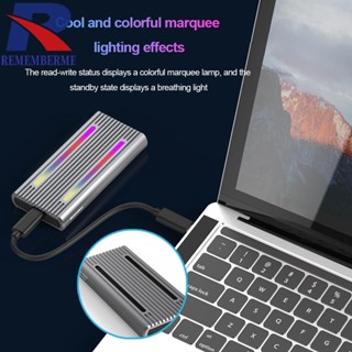 [rememberme.th] กล่องเคสอลูมิเนียมอัลลอยด์ RGB NVME NGFF สําหรับ M.2 SSD