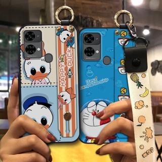 Wristband Cute Phone Case For Oukitel C33 ring Wrist Strap Cartoon Phone Holder Shockproof Waterproof Dirt-resistant Kickstand