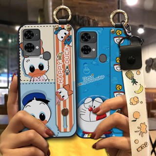 Wristband Cute Phone Case For Oukitel C33 ring Wrist Strap Cartoon Phone Holder Shockproof Waterproof Dirt-resistant Kickstand