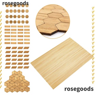 Rosegoods1 โมเดลกระเบื้องไม้ ทรงสี่เหลี่ยมผืนผ้า สเกล 1/12 24/48 ชิ้น สําหรับตกแต่งบ้านตุ๊กตา DIY