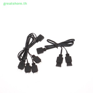 Greatshore สายต่อขยายเมนบอร์ด ARGB 5V 3Pin 1 เป็น 2 1 เป็น 4 33.5 ซม. พร้อมฝาครอบป้องกัน สําหรับเดสก์ท็อป