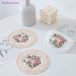 Ruisurshine ใหม่ แผ่นรองแก้วโครเชต์ ทรงกลม ลาย Doily Doilies ขนาด 4.33 นิ้ว แฮนด์เมด สําหรับตกแต่งงานแต่งงาน