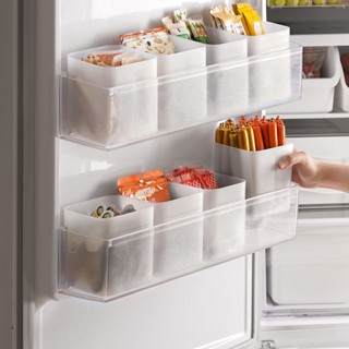 Omocha - (1 set 3 ชิ้น) Refrigerator side door storage box : กล่องจัดระเบียบประตูตู้เย็น กล่องจัดระเบียบข้างตู้เย็น