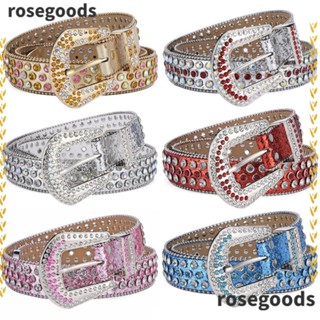 Rosegoods1 เข็มขัดคริสตัล พลอยเทียม แวววาว