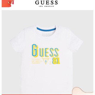 &amp;quot;【พร้อมส่ง】GUESS เสื้อยืด ผ้าฝ้าย พิมพ์ลายตัวอักษร ไล่โทนสี