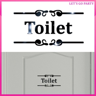 สติกเกอร์กระจกอะคริลิค ลาย "Toilet" สําหรับติดผนังห้องน้ํา บ้าน uiran.th