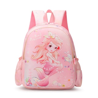 New Super Cute Mermaid Burden Reduction Spine Protection Backpack Kindergarten Girl Backpack 3-7 Years Old Cute Cartoon Schoolbag ljRG