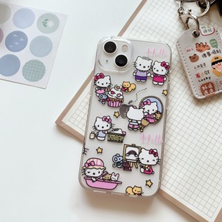 เคสโทรศัพท์มือถือ แบบใส ลายเฮลโลคิตตี้ เสือ ขนาดใหญ่ สําหรับ iPhone13 14promax ip11 8plus