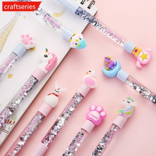 Craftseries INS ปากกาเจล ลายการ์ตูนน่ารัก 0.5 มม. สีดํา เครื่องเขียนสํานักงาน สําหรับเด็ก E7H4