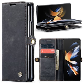 เคสโทรศัพท์หนัง ฝาพับแม่เหล็ก พร้อมช่องใส่บัตร สําหรับ Samsung Galaxy Z Fold 5 4 W23 Fold4 ZFold5